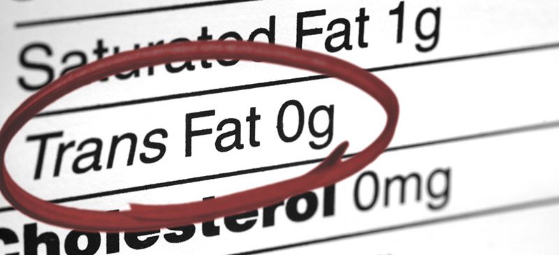 Etiquette indiquant la quantité d'acides gras trans industriels
