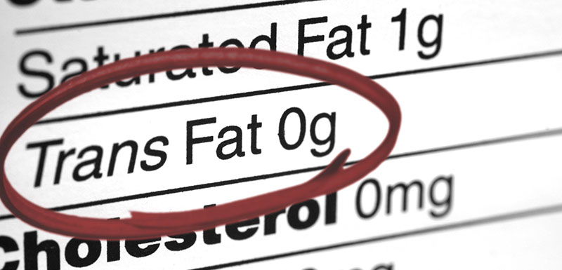 Etiquette indiquant la quantité d'acides gras trans industriels